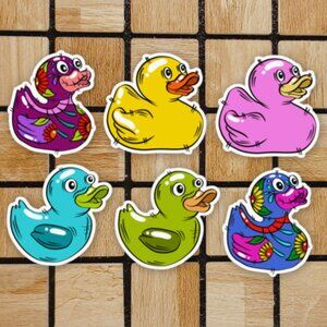 Rubber Duck Vinyl Sticker Pack of 6 Stickers - Cute Animal Die Cut Sticker Set
